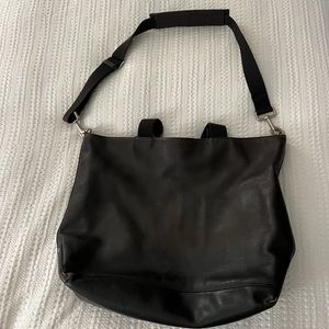 Jack Spade mens leather weekender tote bag.